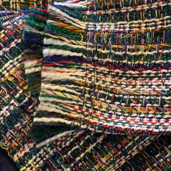 NWOT- Chelsea & Theodore boucle fringe hem skirt/multi colored, pencil skirt - Picture 3 of 5